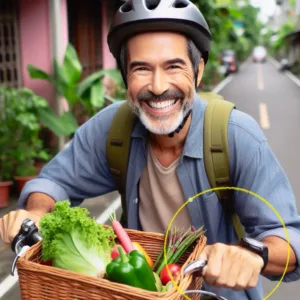 Image d'un homme à vélo générée par l'Intelligence Artificielle