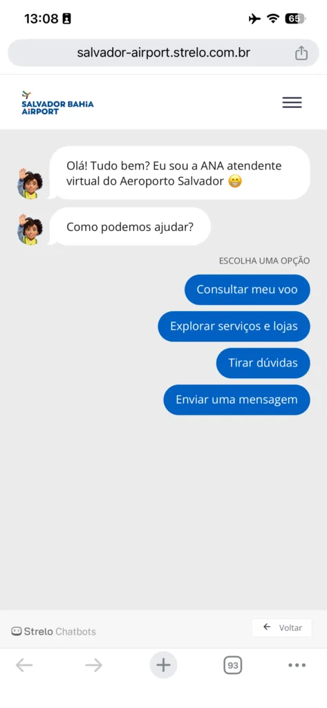 A Bahia, Ana m'a aidé à recevoir des informations sur mon vol
